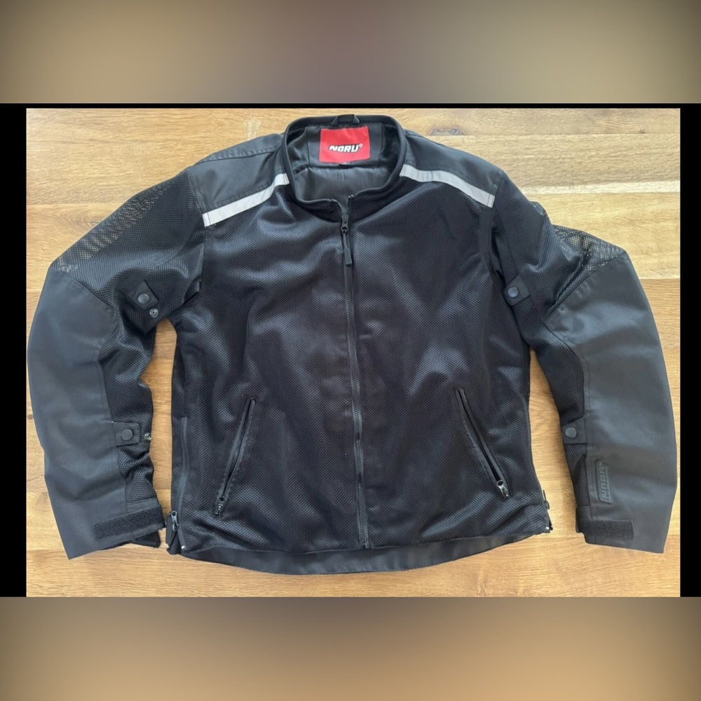Noru Kuki Mesh Motorcycle Jacket Women XL Grey Black Reflective Padded Lined